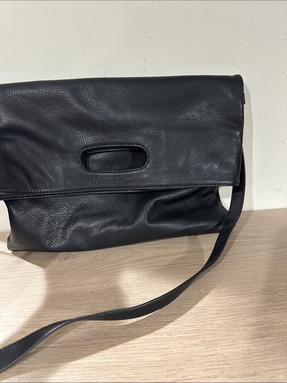 Cynthia Rowley Black Pebble Leather Hobo Bag